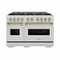 thumbnail image 2 of ZLINE Autograph Edition 48 in. 6.7 cu. ft. Classic Double Oven Dual Fuel Range with 8 Burner Gas Cooktop in Stainless Steel and Champagne Bronze Accents (CDRZ-48-CB), 2 of 2