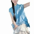 thumbnail image 5 of  New Chinese Style Linen Tencel Breathable Full Cardigan Artistic Blue Summer Cheongsam Skirt Suit Tide, 5 of 5