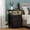 Black with 3 Fabric Drawers, variant on Fairy Night Stand with Charging Station, Bed Side Table, Nightstand with 2 Fabric Storage Drawers, Black