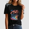 thumbnail image 6 of vigerkar 4th of July Shirts Women American Flag Patriotic Shirts USA Star Stripes Graphic T Shirt Short Sleeve Summer Tees (Black, 4XL), 6 of 6