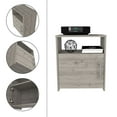 thumbnail image 3 of Xukmct Single Door Beside Cabinet for Home, Bedroom, Wood Nightstand with Metal Handle and 1 Shelf, Light Gray, 3 of 6