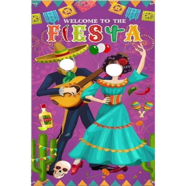 Fondo de fotografía mexicano Cinco De Mayo Fiesta pareja cara juegos foto puerta Fondo Fiesta bávara Banner Decoración xuanjing unisex