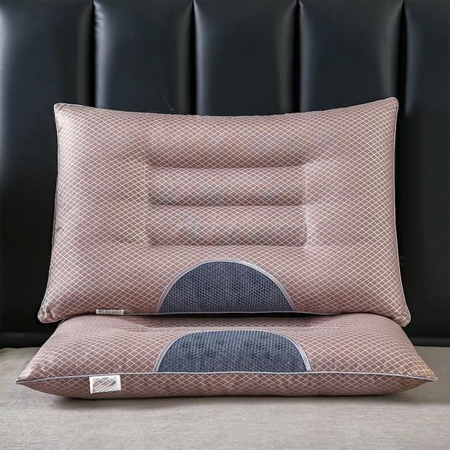 Almohada con núcleo de semillas de casia, un juego para proteger la columna cervical y ayudar a dormir. No se hunde ni se deforma. Almohada firme y baja, adecuada para la ropa de cama de dormitorio. A