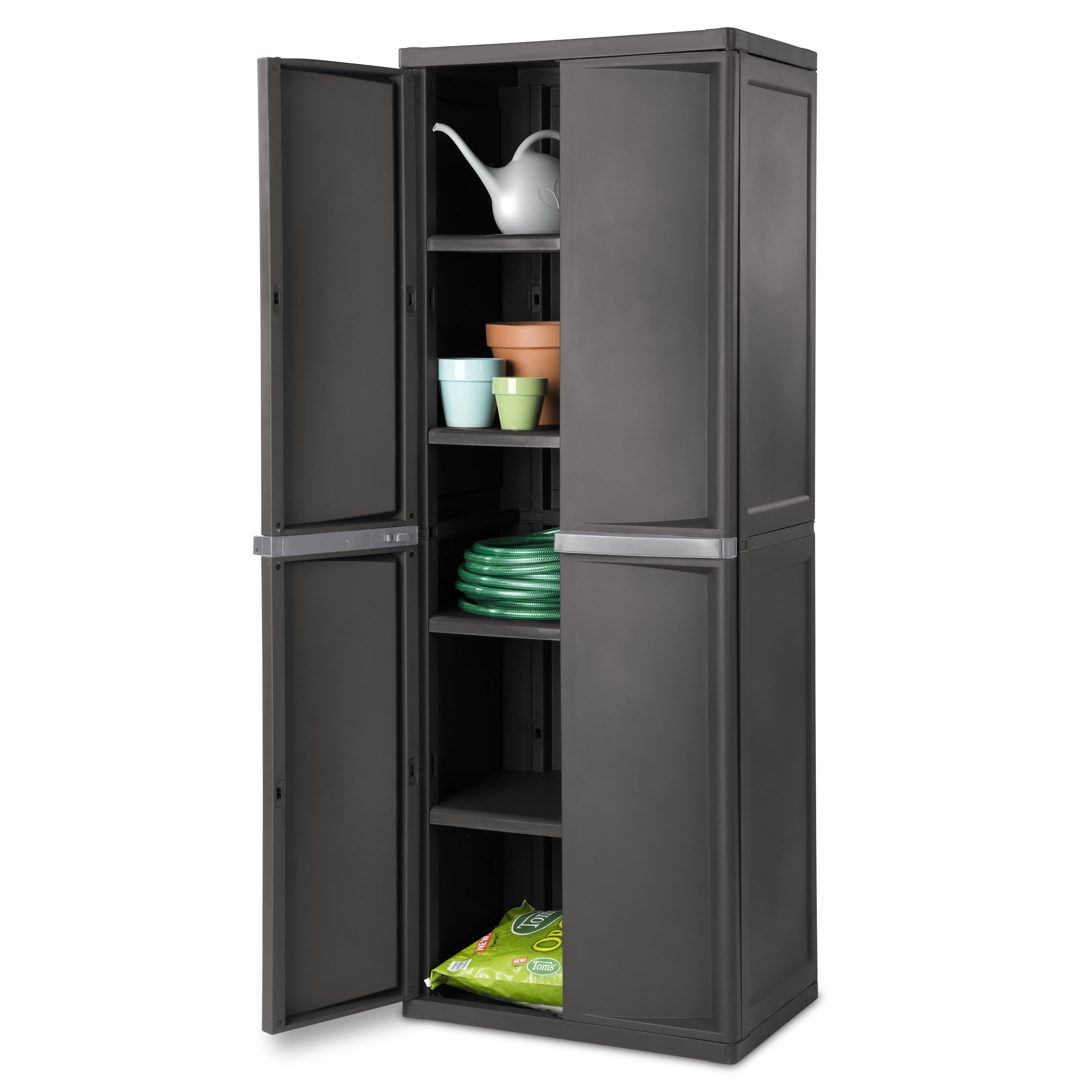 Sterilite 4 Shelf Cabinet Flat Gray Walmart Com Walmart Com