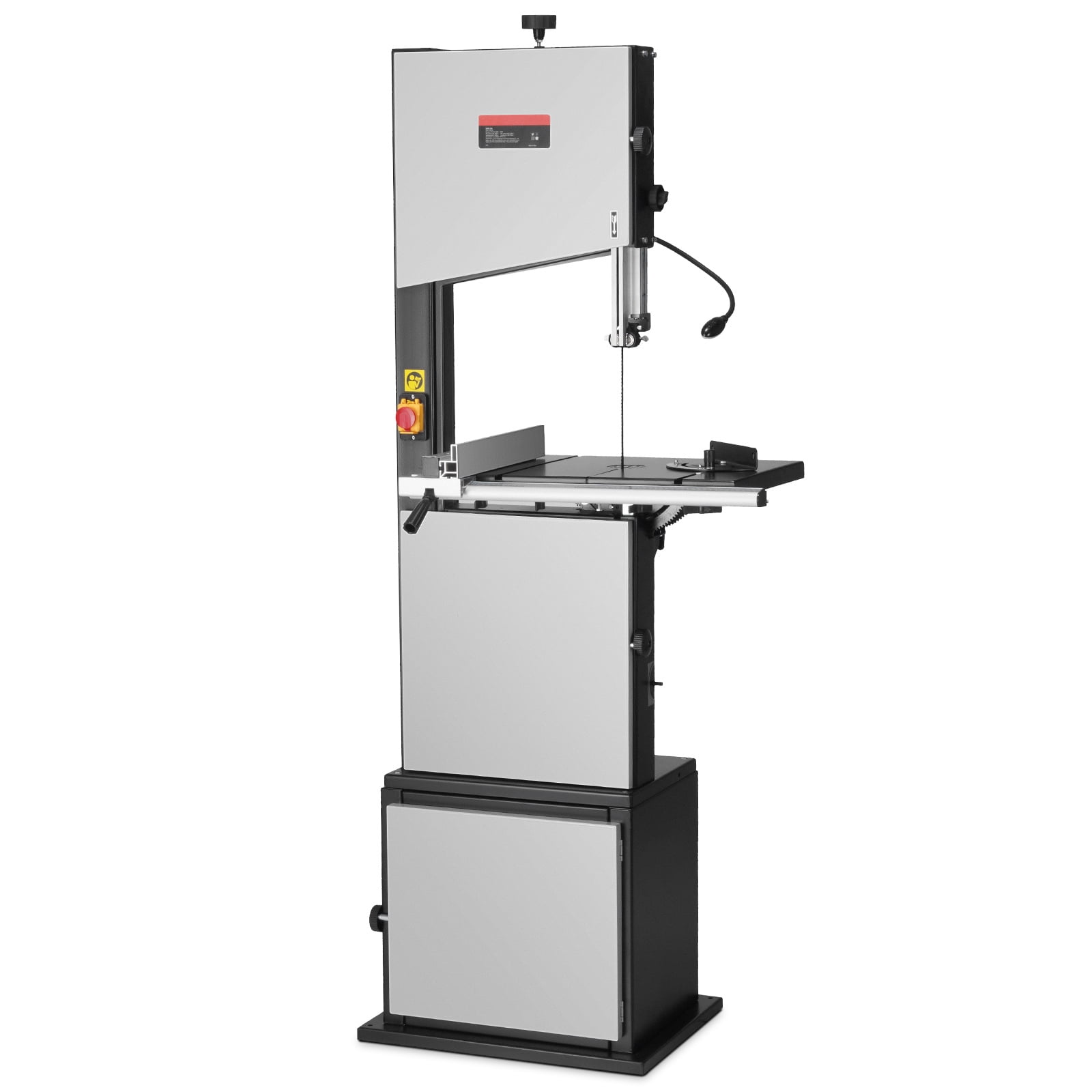KFFKFF Band Cutter, 14-Inch, Adjustable Speed 480-960 RPM Tabletop Bandsaw, 1100W 1-1/2HP Engine, Featuring Enhanced Work Light, Stand, Cabinet Assembly, and Miter Gauge, Suitable for Woodworkin