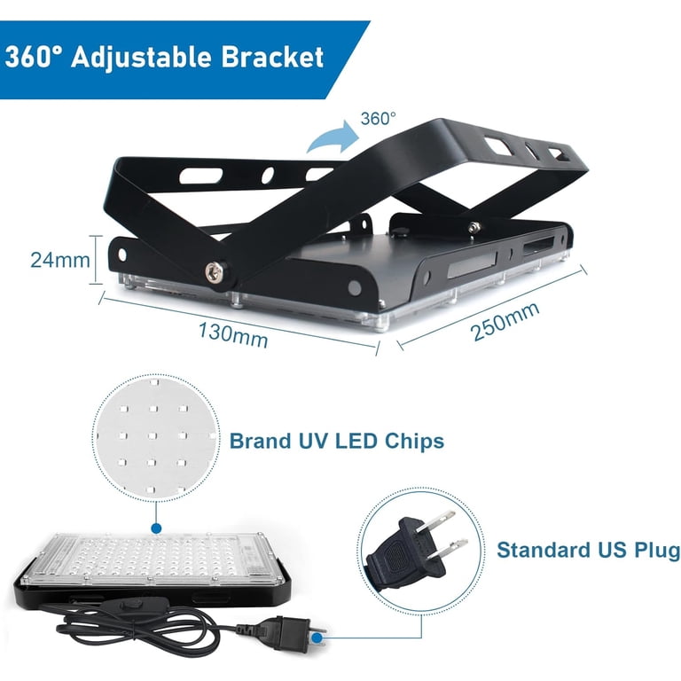 GPRK Rechargeable Black Light, Battery Powered Blacklight, Cordless