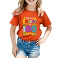 thumbnail image 4 of PMVFHDE T-Shirts pour Filles Hauts d'Été pour Filles Hauts Décontractés pour Filles T-Shirts pour Filles Garçons et Filles Mode Décontractée Imprimé Col Rond Manches Courtes T-Shirt Haut Orange, 3-4 Ans, 4 of 4