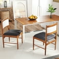 thumbnail image 4 of Gymax Wooden Dining Chair Set of 4 w/ Rubber Wood Frame Faux Leather Padded Seat, 4 of 9