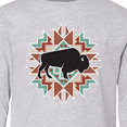 thumbnail image 4 of Inktastic Buffalo Cute Western Pattern Long Sleeve Youth T-Shirt, 4 of 5