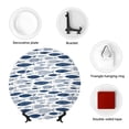 thumbnail image 4 of Cauagu Blue Fish Print Bone China Decorative Plate, Wall Mount Plate Holiday Decor Decorative Ceramic Plates with Stand Elegant Household Plates Decorative-10in, 4 of 6