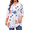 Pink-Blue-Floral, variant on WellSize Plus Size Womens Tunic Tops 3/4 Sleeve Dressy Fall Blouses Casual V Neck Floral Shirts Tunics for Leggings