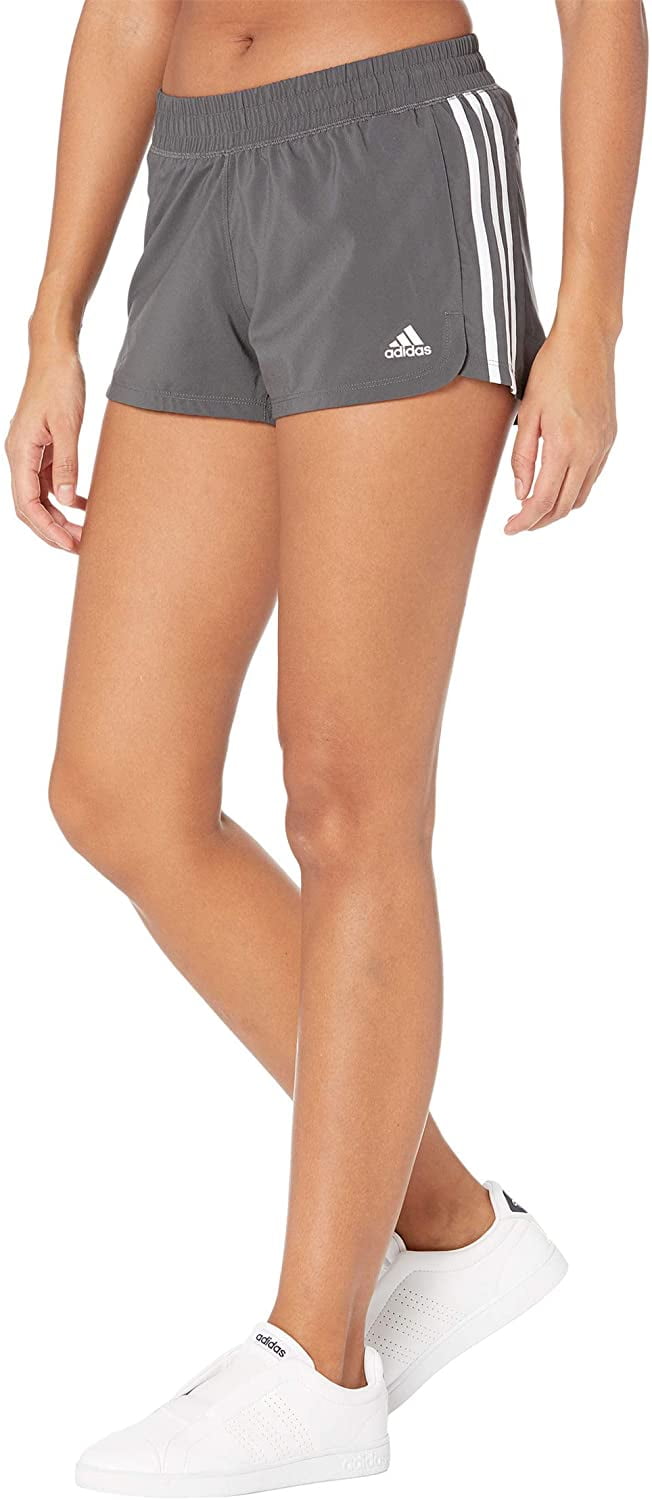Revelar Revolucionario crear Adidas Women's Pacer 3 Stripe Woven Polyester Gym Shorts (Grey, S) -  Walmart.com
