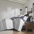thumbnail image 4 of INK+IVY Mila Full/Queen 3 Piece Cotton Duvet Cover Set with Chenille Tufting - Gray, 4 of 11