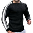 thumbnail image 1 of pstuiky Camisas de manga larga de invierno para hombre, Suéter de cuello redondo con bloques de color para hombre, suéter de punto, suéter de manga larga cálido e informal para hombre xxl, 1 of 5