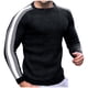 thumbnail image 1 of pstuiky Camisas de manga larga abrigadas para hombre, Suéter de cuello redondo con bloques de color para hombre, suéter de punto, suéter de manga larga cálido e informal para hombre Tops de hombre m, 1 of 5