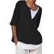 thumbnail image 2 of mfyjkho Tops De Tallas Grandes, Blusa Informal De Verano Con Cuello En V Y Mangas 3/4 Para Mujer Tops De Gimnasio Para Mujer M, 2 of 5