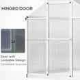 thumbnail image 5 of Outsunny 8' L x 6' W Walk-In Polycarbonate Greenhouse with Roof Vent for Ventilation & Rain Gutter, Hobby Greenhouse for Winter, 5 of 10