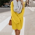 thumbnail image 5 of Hevirgo Chic Women Autumn Solid Color O Neck Sweater Fluffy Loose Knee-length Dress, 5 of 8