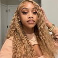 thumbnail image 5 of 13x6 Deep Wave Lace Front Wig Honey Blonde Lace Front Wigs Water Wave 200 Density, 5 of 7