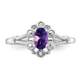 thumbnail image 5 of 925 Sterling Silver Rhodium-plated Amethyst & Diam. Ring Size: 7; for Adults and Teens; for Women and Men, 5 of 5