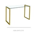 thumbnail image 1 of Gyna Large Console Table – Sophisticated Glass Top with Shiny Gold Legs for Hallways, Living Rooms, or Entryways, 1 of 4