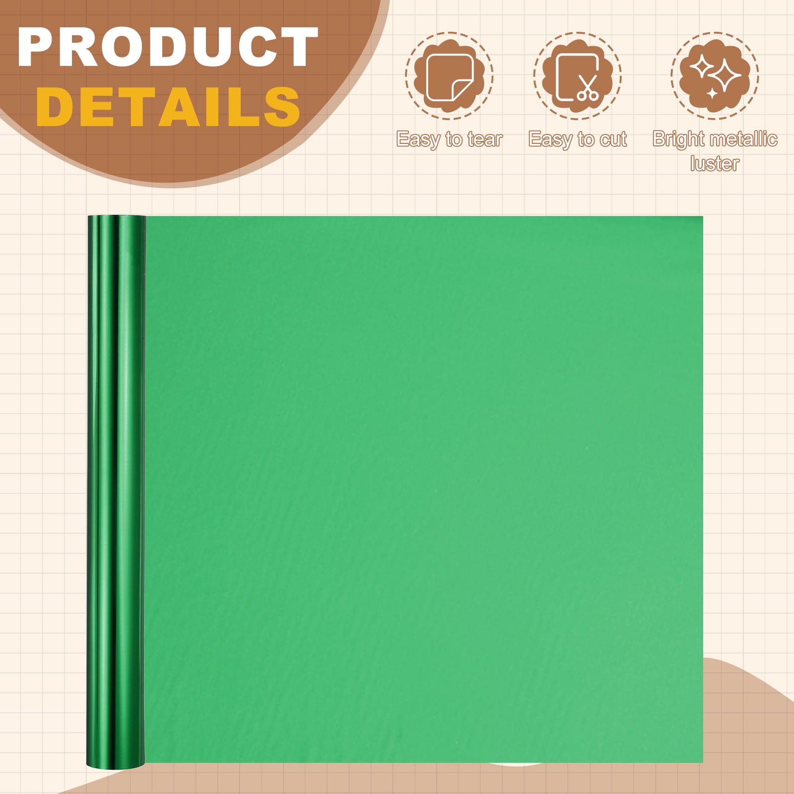 Uxcell Heat Foil Transfer Paper Roll, 12.6 in x 32.8 ft Heat Activated Foil Sheets Toner Reactive Laminator Laser Printer Hot Stamping Sheet for DIY Card Scrapbooking, Dark Green