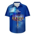 thumbnail image 5 of Bzhegqhd Men's Fashion Casual Hanukkah Printed Shirt Short Sleeve Button Up Short Sleeve Lapel Shirt, 5 of 5