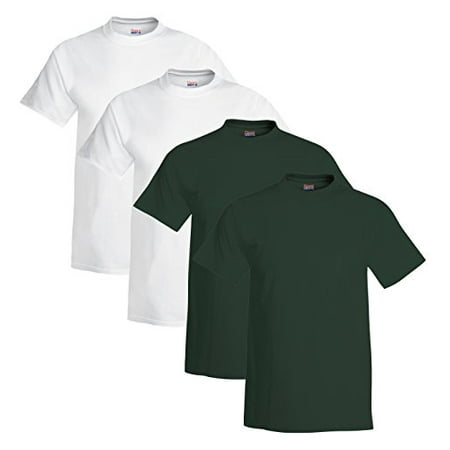 

Hanes mens 6.1 oz. Beefy-T5180-DEEP FOREST/WHITE-XL-2PK Pack of 2