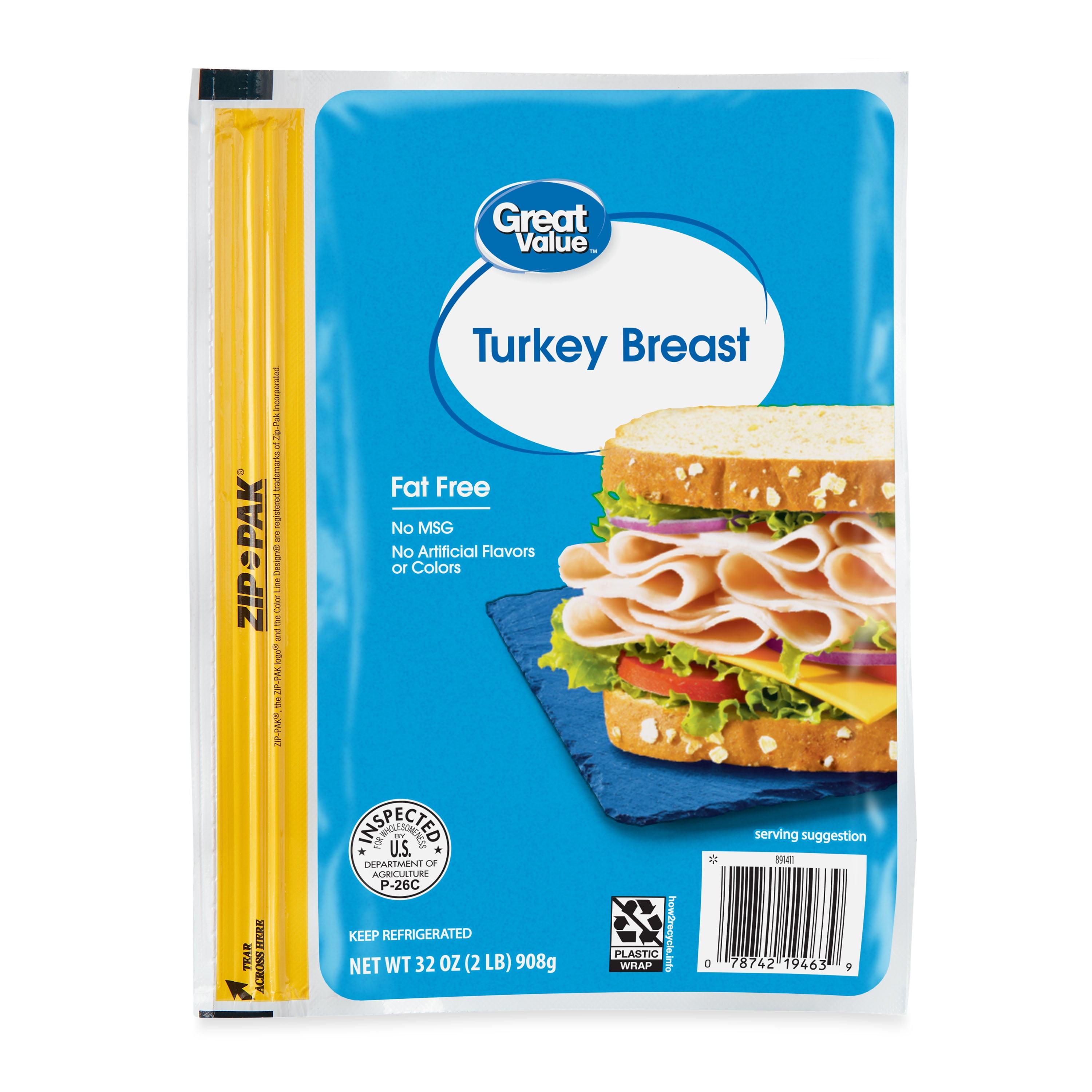 Great Value Turkey Breast, 32 oz