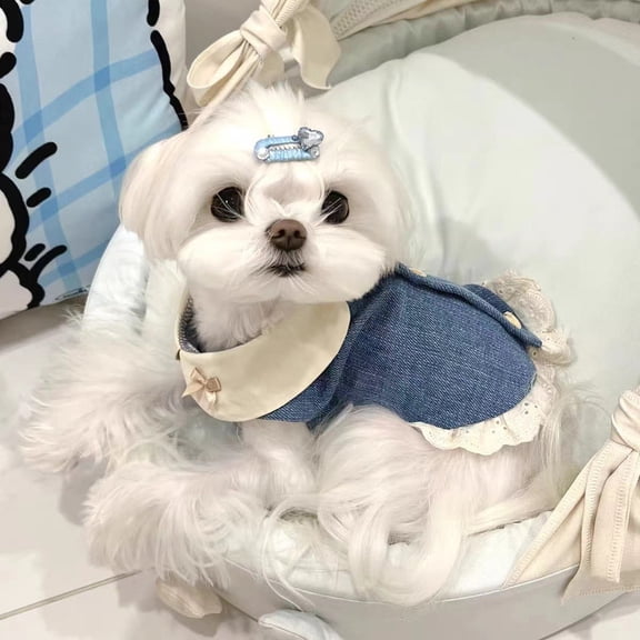 Vorkoi Dog Dress, Dog Summer Dress, Dogs Princess Dresses Pleated with Bow-Knot, Soft Pet Tutu Outdoor Dress for Small Medium Dogs
