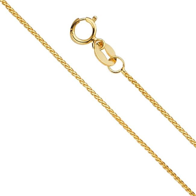 14Kt Gold Round Wheat Chain With Lobster Lock Round Wheat Chain 24 Inches Long