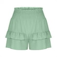 thumbnail image 7 of BLVB Boho Shorts for Women Smocked High Waisted Ruffle Tiered Beach Shorts Casual Loose Bottoms Vacation Outfits, 7 of 7