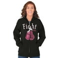 thumbnail image 3 of Fight Boxing Breast Cancer Warrior Zip Hoodie Sweatshirt Women Brisco Brands S, 3 of 6