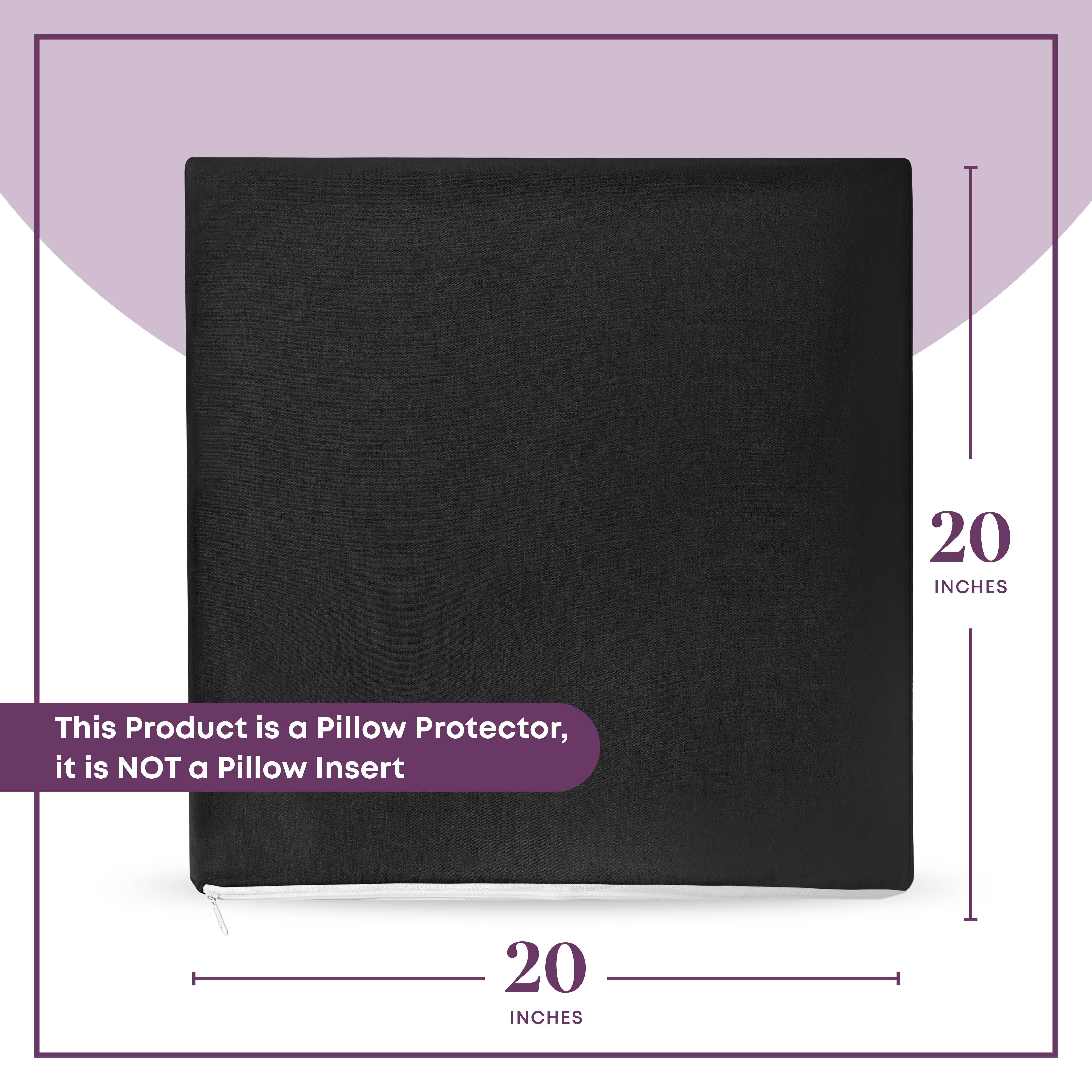 CIRCLESHOME Throw Pillow Protectors - 100% Cotton Breathable Pillowcases - 20 X 20 Square Pillowcases - Protects Pillows from Dirt, Dust and Debris (Square Pillow - 4 Pack- 20x20)
