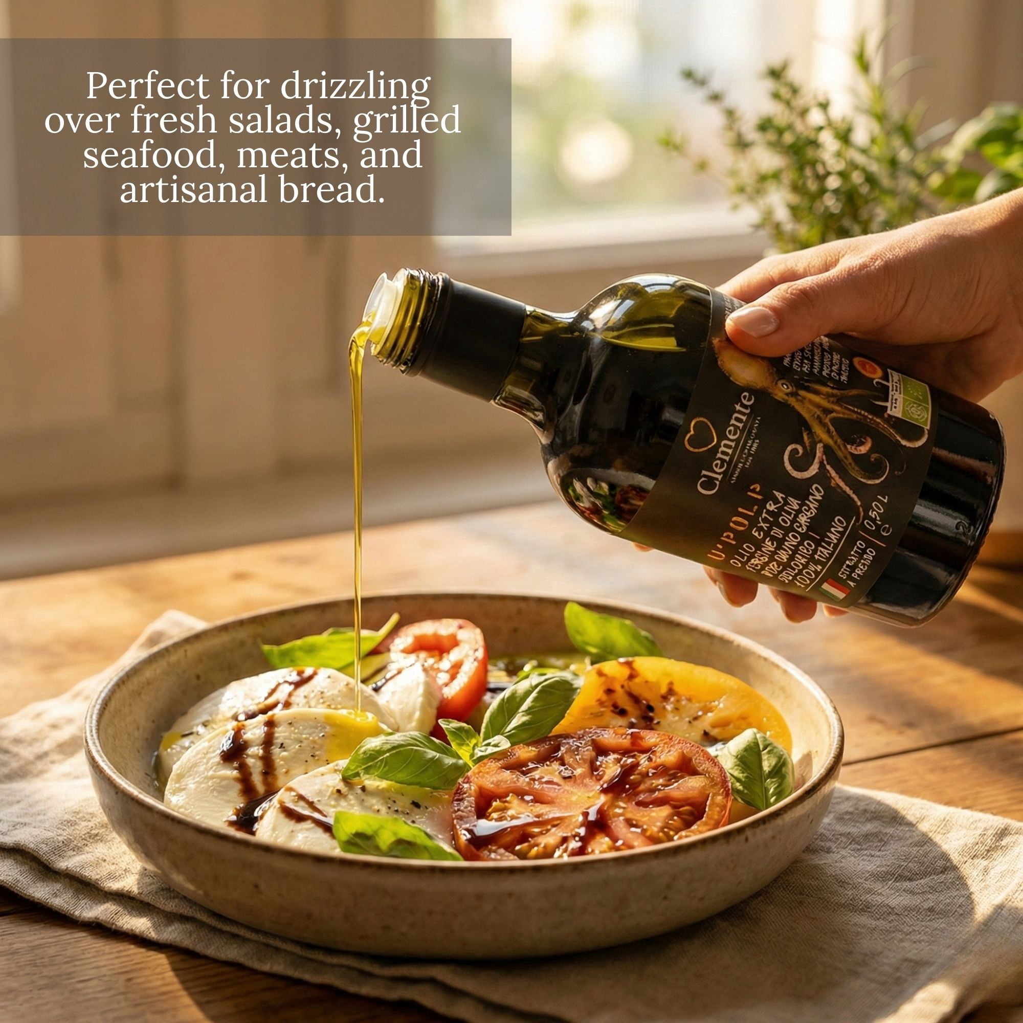 Clemente U' Polp Organic Extra Virgin Olive Oil 16.9 fl oz (500 ml) – Italian DOP EVOO, Cold Pressed, Single Origin