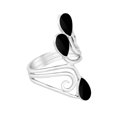 thumbnail image 3 of Floral Vine Ornate Teardrop Black Onyx Sterling Silver Ring-9, 3 of 5