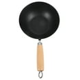 thumbnail image 4 of HIAKDOFT Nonstick Wok Wrought Iron Simple Design Cooking for Hotels Black 1Pcs, 4 of 7