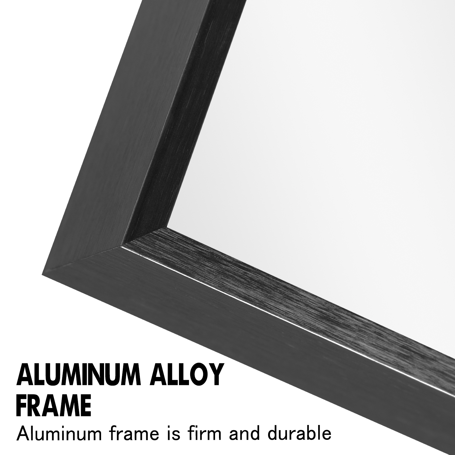 Aluminum Alloy Frame Wall Mirror Bathroom Mirror Rectangular Vanity Mirror for Bathroom Living Room Black 38"*26"