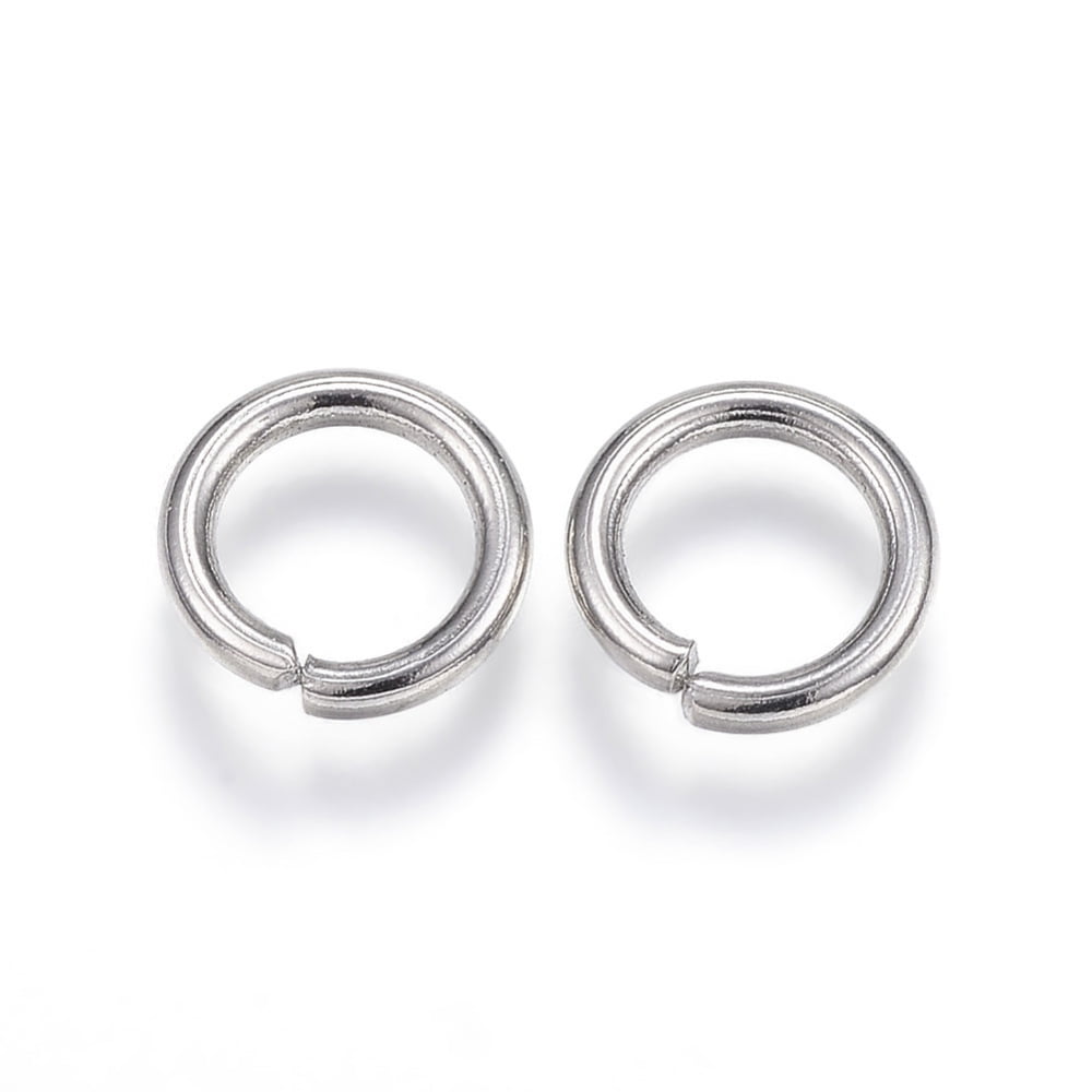 Resistant 304 Stainless Steel Open Jump Rings Round Stainless Steel Color 13 Gauge 10x1.8mm Inner Diameter: 6.4mm