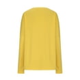 thumbnail image 5 of Long Sleeve Tunic Tops for Women Casual Plus Size Crew Neck Front 2 Pockets Plain T Shirts Basic Tees S-5XL (X-Large, Yellow), 5 of 6