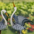 thumbnail image 4 of Set of 2 51" Tall White Neck Blue-Grey Heron Garden Figurines with Spread Wings, 4 of 6