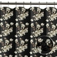 thumbnail image 4 of S4Sassy Black Bird & Magnolia Floral Waterproof Bathroom Shower Curtain With Roller Rings Hook-60 x 70 Inch, 4 of 6