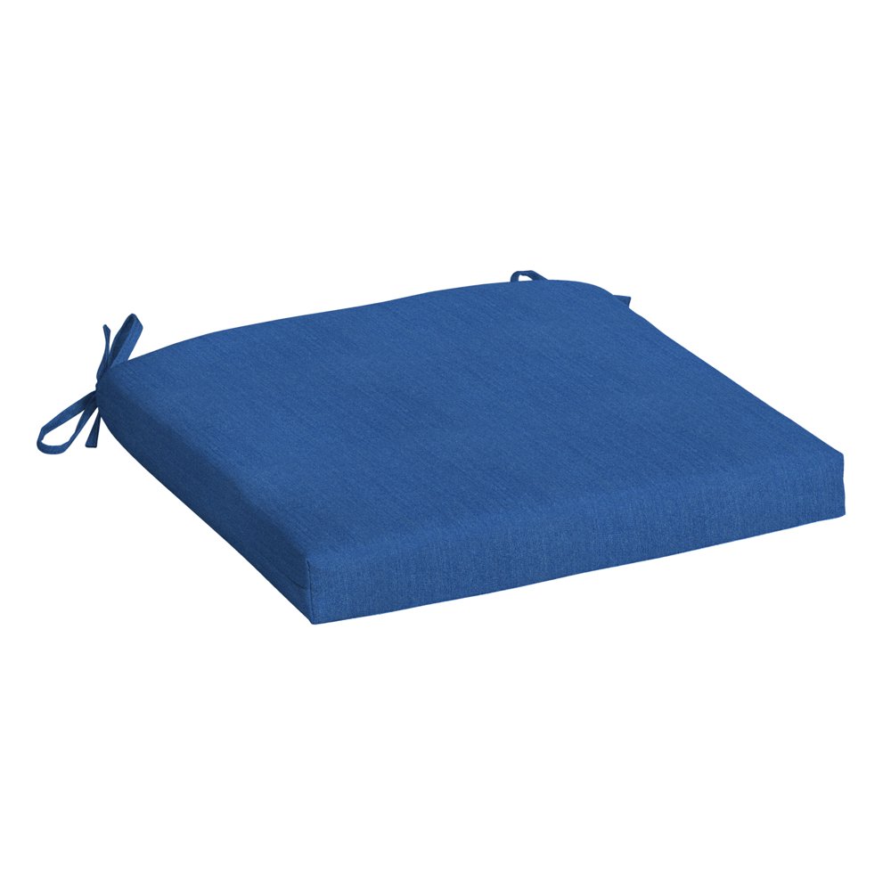 Arden Selections 18" x 19" Blue Solid Print Square Seat Pad Outdoor