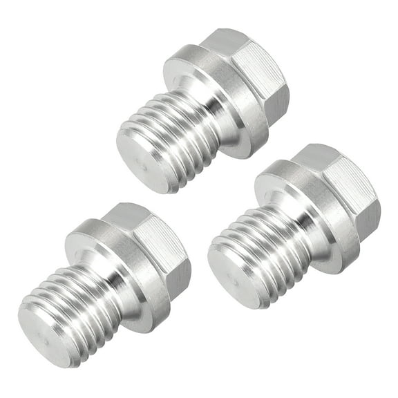 M12 x 1.5 Male Outer Hex Head Plug -304 Stainless Steel Solid Thread Corrosion Resistant Bung Plug Pipe Fitting 3Pcs