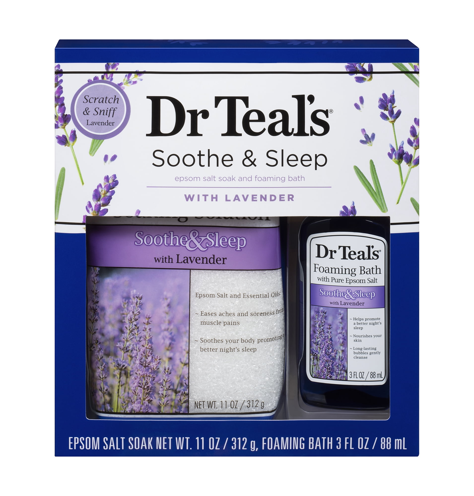 Dr Teal's Lavender Epsom Salt and Foaming Bath Set, 2 Piece - Walmart.com
