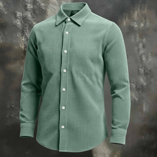 pstuiky camisas de hombre de manga larga, Camisa informal de manga larga con solapa y botones para hombre Tops de talla grande para hombre s