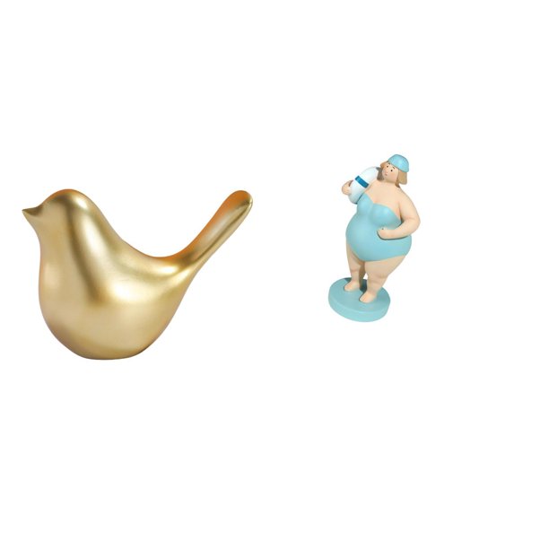 Figura De Pájaro Dorado, Estatua De Animal, Adorno Moderno Para Decoración Del Hogar, Escultura De Pájaro, Muñeca De Resina De Mujer Playera, Estatua De Colección, Adorno Decorativo De