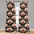 thumbnail image 4 of Ambesonne Retro Curtains, Flowers Pattern Antique Art, Pair of 28"x84", Pastel Pink and Pale Rust, 4 of 5