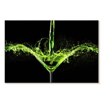 Elephant Stock Green Cocktail Wall Art - Horizontal Canvas Wall Art - Living Room Wall Decor - Food And Drink Canvas - Black And Green Decor - 39" x 26"
