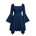 thumbnail image 2 of Gothic Medieval dress for women Plus Size Halloween Dresses Square Neck long sleeve Witch Cosplay Dress, 2 of 9